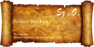 Szűcs Odília névjegykártya